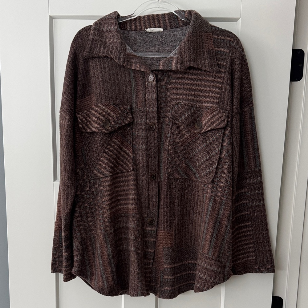 BUCKETLIST Brown Plaid Button-Up Shirt